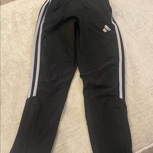 adidas Black Kids Joggers with White Stripes